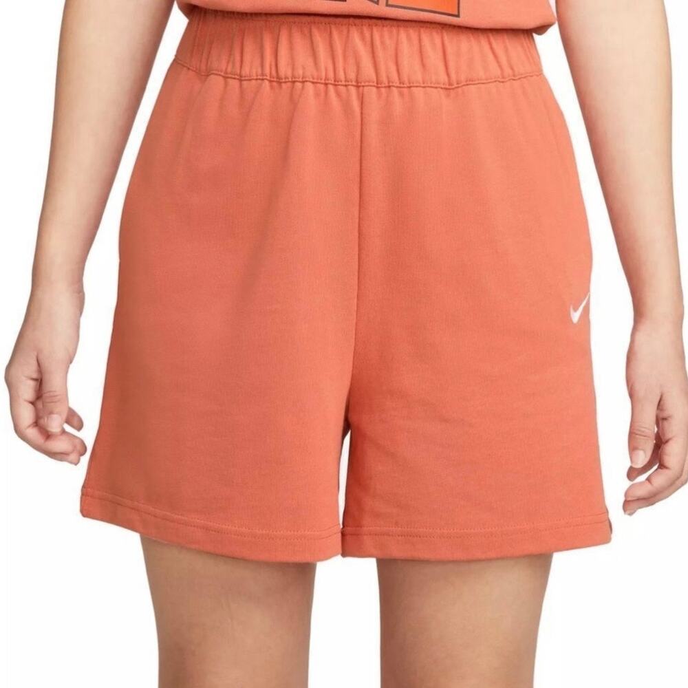 Nike Sportswear Women’s Orange High Rise Jersey Sweats Shorts Size XS